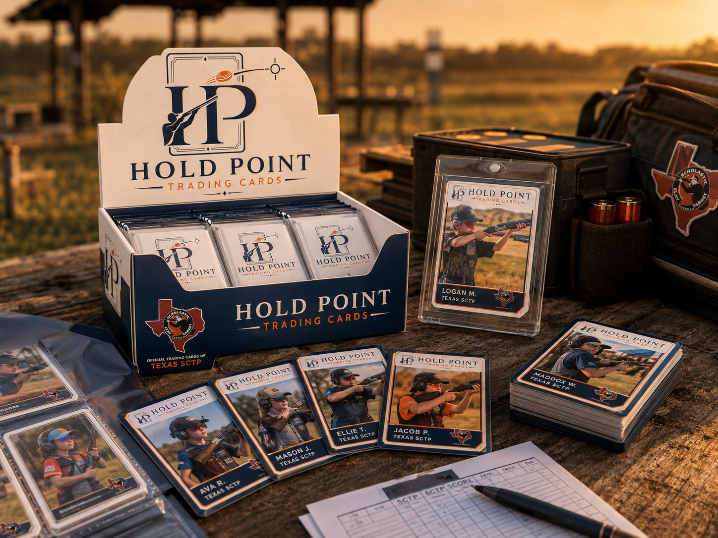 Custom clay target athlete trading cards